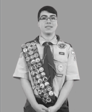 Gabriel Hudson in Scout uniform
